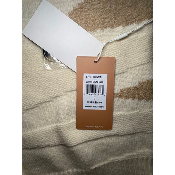 Cyrus Cream Sweater - NWT - Size Small - Picture 9 of 9